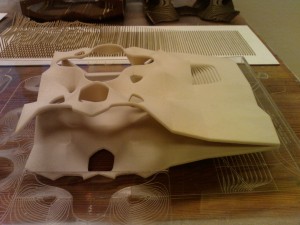 3D print of detail from one of the proposals