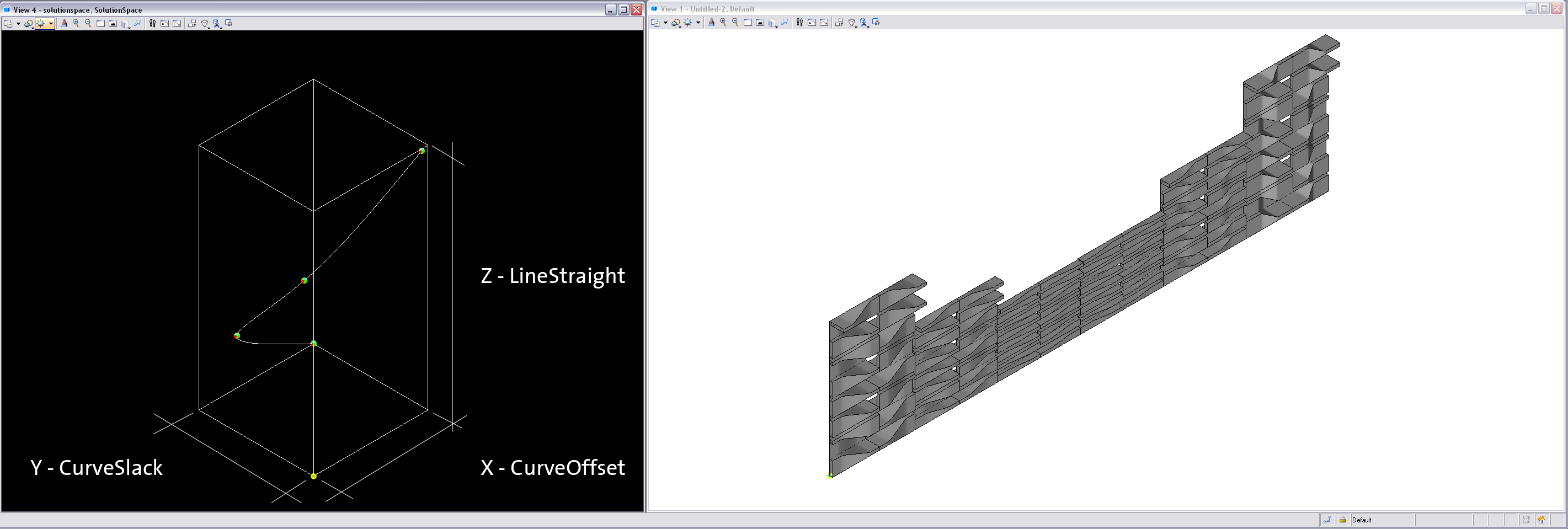 solutionspace2b Control curve in solution space (left) and corresponding aggregated panel (right), instance 2
