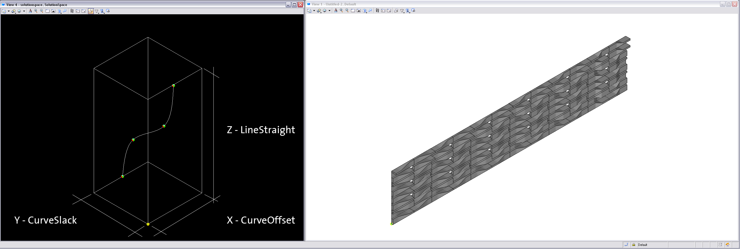 solutionspace2f Control curve in solution space (left) and corresponding aggregated panel (right), instance 6