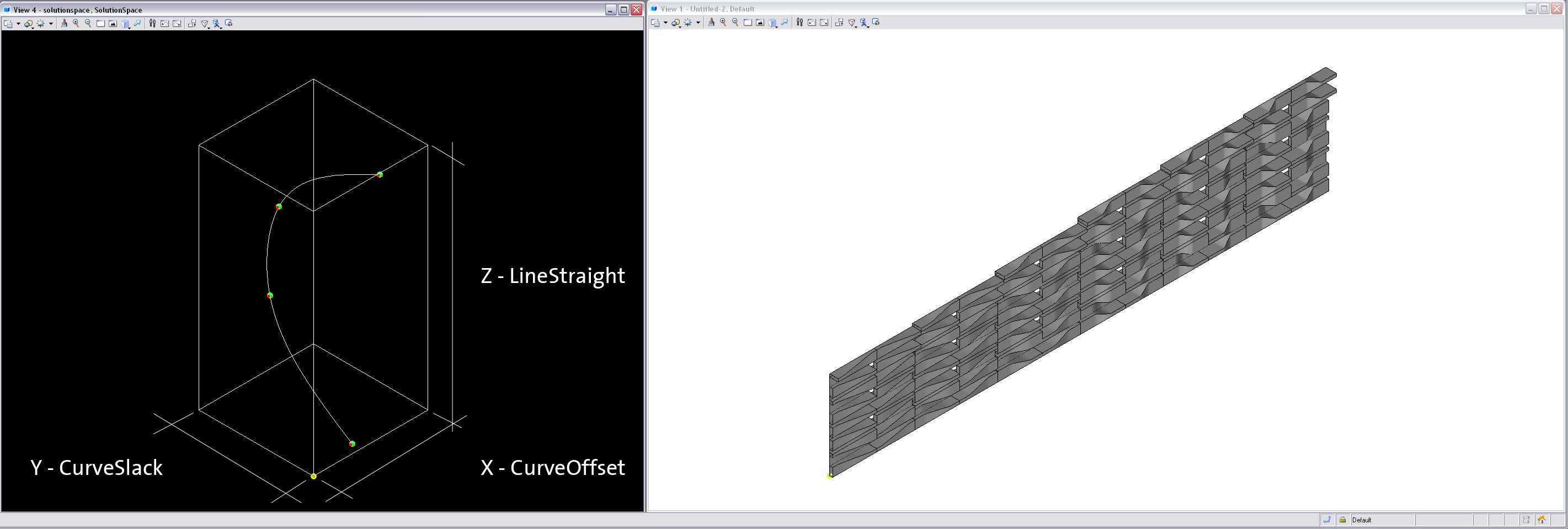 solutionspace2g Control curve in solution space (left) and corresponding aggregated panel (right), instance 7